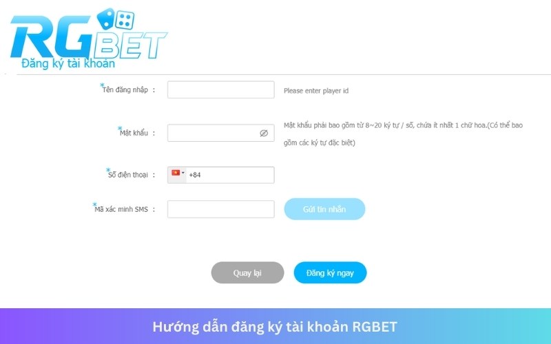 Hướng dẫn đăng ký tài khoản RGBET